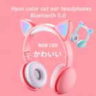 Kids Bluetooth 5.0 Headphone LED light Cat Ears Headset Wireless Earph
